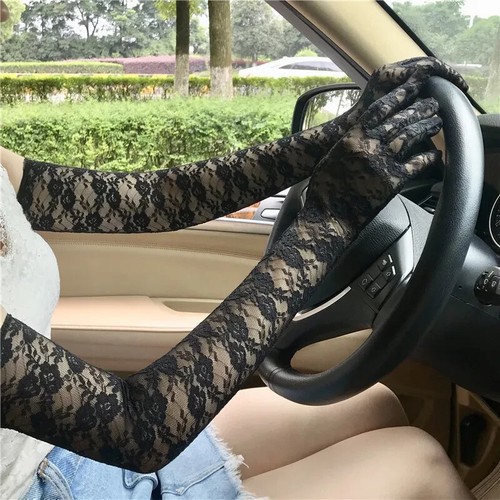 Damen netz handschuhe lang - damen,