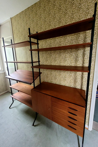 Teakholz regalschrankwand - teakholz,