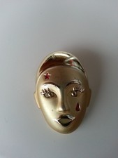 Anstecknadel HARLEKIN Modeschmuck - goldfarben. Größe ca. 4 x 2,5cm neu