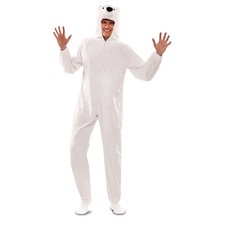 Kostüm Eisbär Polarbär weiß Erwachsene Overall Fasching Karneval 