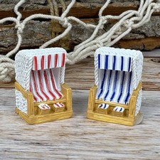 Mini Deko Strandkorb blau/weiß & rot/weiß 3cm Polystone maritim