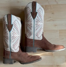 Ariat Round Up Ruidoso Braun Weiß Cowboystiefel Damen Westernboots Gr. 37,5