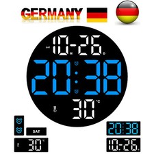 Große Digitaluhr Wanduhr mit Fernbedienung Temperatur Datum Woche LED-Anzeige DE