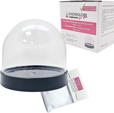 DIY Schneekugel Bastelset für FIMO | runde Form 86 x 75mm | Sockel schwarz