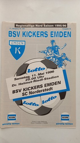 Stadionheft kickers - stadionheft, 95/96