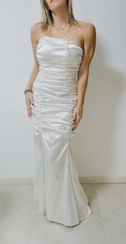 Abendkleid weiß glänzend