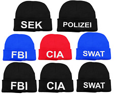 SWAT FBI SEK CIA POLIZEI Kostüm Verkleidung Karneval Wintermütze Beanie