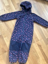 TCM Anzug Softshell Gr 98/104 blau pinke Punkte 