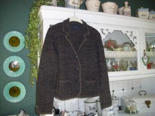 GC FONTANA klssischer Cardigan  Gr. 40 Wolle und Kaschmir - braun/schwarz