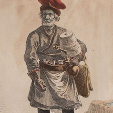 Aleksander Orlowski Porträt Teeverkäufer Russland Lithografie koloriert 1825