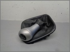 Mercedes W203 Schaltsack Schaltknauf 2032670244 Leder Schwarz 6-Gang Silber Alu