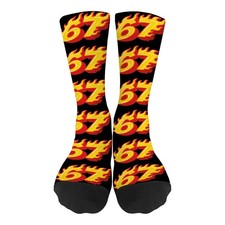 Six Seven 6 7 Lustige Grafik-Crew-Socken – Ices Cream Donut-Socken für Männe