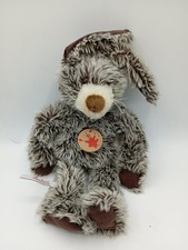 SIGIKID Hase grau braun 45 cm Stofftier Selten mit Holzmarke 