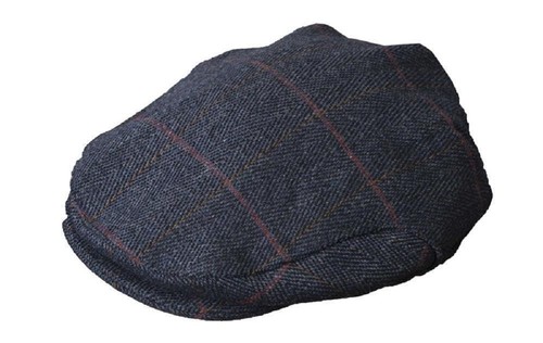 Tweed flat cap derby blue - tweed,