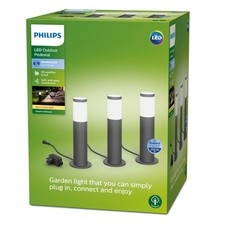 PHILIPS Utrecht 3er Starter Set LED Outdoor Sockelleuchte Wegeleuchte B-WARE