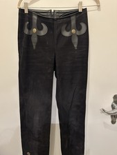 Wildleder hose mit leder - wildleder,