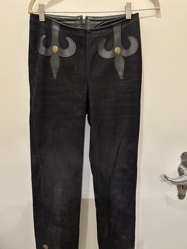 Wildleder hose mit leder - wildleder,