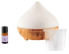 SILVERCREST® Ultraschall Aroma Diffuser Holz-Design mit weißem Deckel *B-Ware