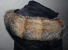 Pelzstreifen Grisfuchs Kragen Kapuzenfell Echtfell Fuchs Pelz für Jacke, Parka,.