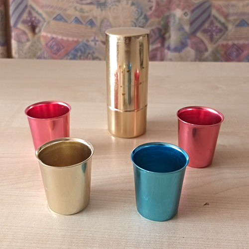 Ddr metall schnapsglas set - ddr,