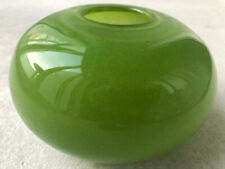 Henry Dean Vase unbenutzt Glas grün rund 20 cm handgefertigt