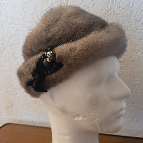 Damen hut nerz handgemacht mit - damen,