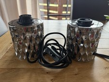2x Tischlampe Glas Rauchoptik