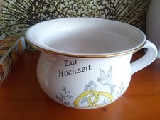 Nachttopf aus Keramik mit floralem Motiv, neuwertig