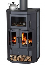 EEK A Kaminofen mit Backfach+Herdplatte Victoria Taro 2F Speckstein, schwarz – 9