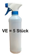 5 x Sprühflasche, Pumpsprühflasche, Pumpsprüher, 0,5 l, mit Sprühkopf, 7037.082