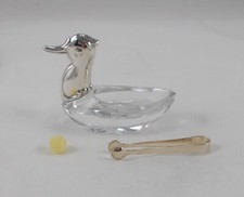 *RAR* Stilvolle Sußstoff- / Gewürzdose Ente in 835er Silber + Glas von Bodemer