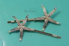 2 x Haarnadeln Seestern Muscheln Vintage Retro gold silber Haarschmuck A304