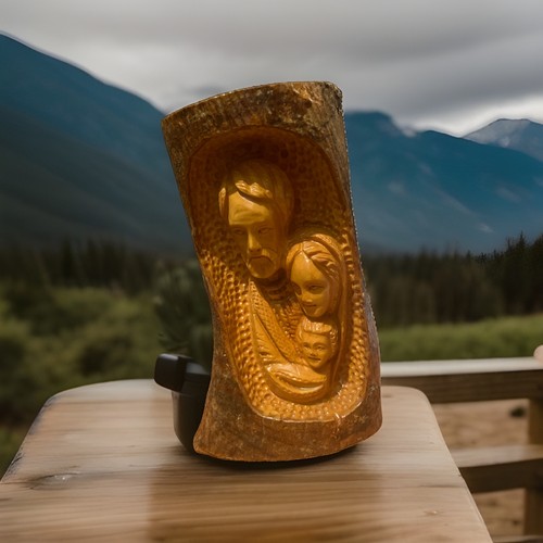 Heilige familie aus olivenholz - familie,
