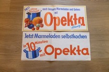 2 ältere Werbeplakate Opekta, 50/60iger Jahre, ca. 50 cm x 20 cm