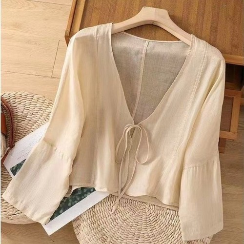 Damen baumwoll leinen shirt - damen, baumwoll-leinen