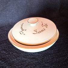 Dose "Jamais Deux Sans Toi", Porzellan, Heinrich H&C Anmut 16117, weiß golden