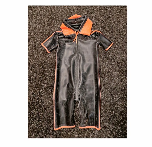 Latex catsuit mit kapuze - latex,