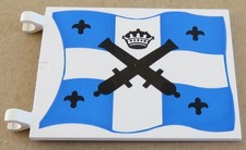 LEGO Fahne / Flag mit gekreuzten Kanonen und Krone (Piraten), weiß # 2525px2