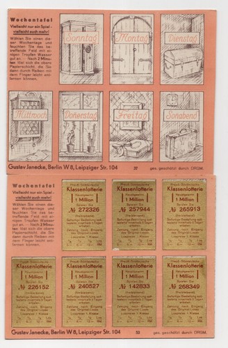 Lotterie rubbellose 1937 - lotterie,