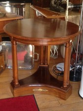 Kleiner runder Kaffeetisch, Mahagoni, Empirstil, Empfangstisch, Spieltisch