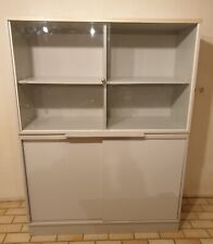 Glas Schiebetüren Büro Schrank - Glasvitrine, platin / grau, stabil