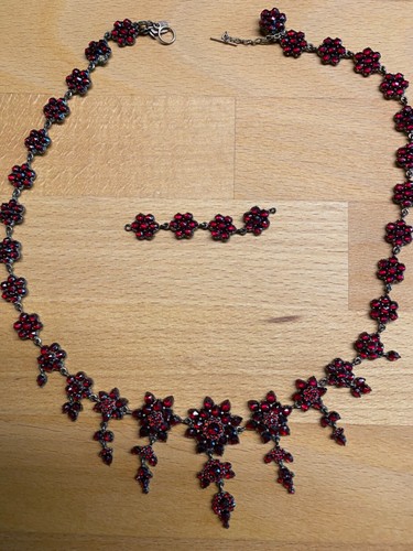 Antik granatschmuck collier - granatschmuck,