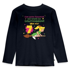 Bibi Blocksberg Geburtstagsdesign 7 Jahre Kinder Langarmshirt