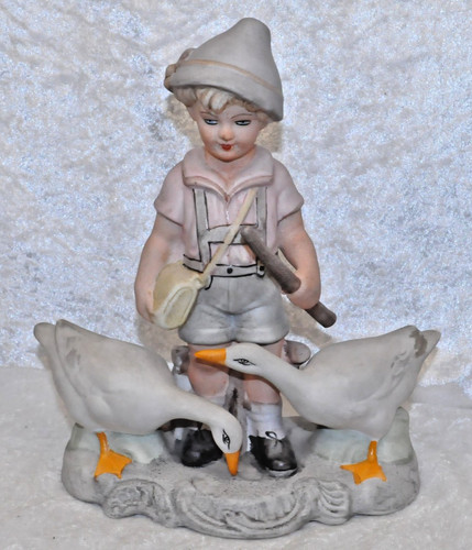 Porzellan figur gänsehirt - porzellan,