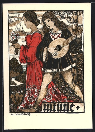 Künstler rudolf schiestl - künstler-ak,