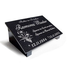 Grabstein Grabplatte Granit Motiv+Gravur mit und ohne Stützen bestellbar Z01