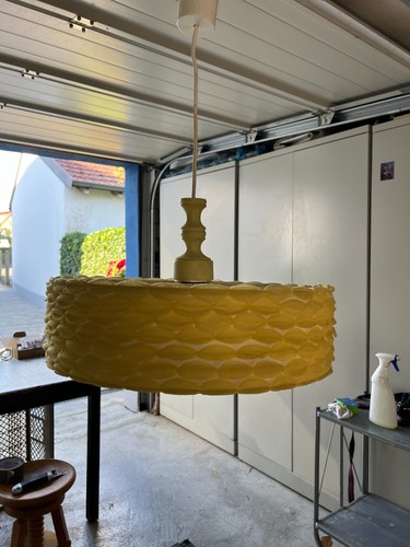 Gelbe pendelleuchte stoff - gelbe,
