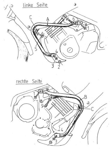 Motorschutzbügel schwarz für