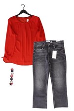 Damenmode Outfit Größe XL mit Bonita Langarmbluse in Gr. 44 und Armband