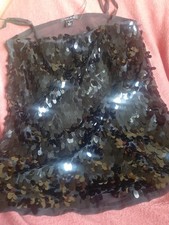 Amisu Schwarzes Pailletten Top